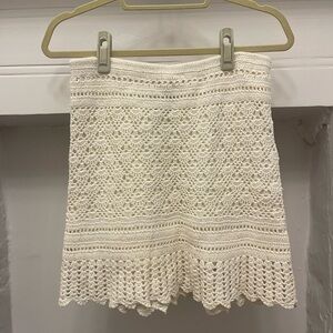 Topshop Crochet Skirt, White, Medium